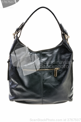 Image of Black womens bag isolated on white background.