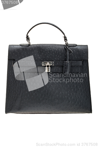 Image of Black womens bag isolated on white background.