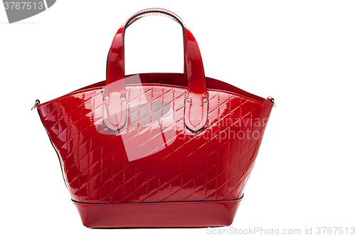 Image of Red womens bag isolated on white background.