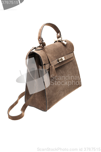 Image of Brown womens bag isolated on white background.