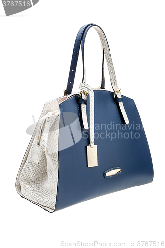 Image of Blue womens bag isolated on white background.