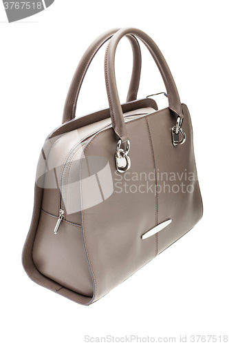 Image of Grey womens bag isolated on white background.