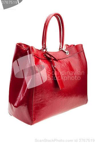 Image of Red womens bag isolated on white background.