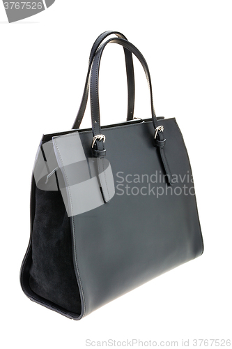 Image of Black womens bag isolated on white background.