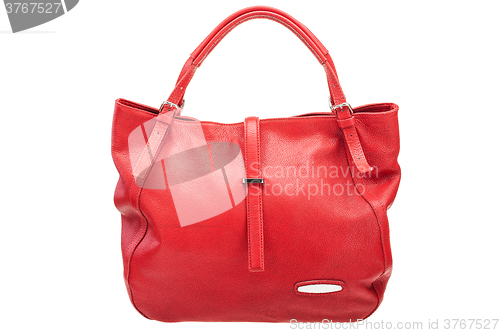 Image of Red womens bag isolated on white background.