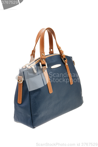 Image of Blue womens bag isolated on white background.