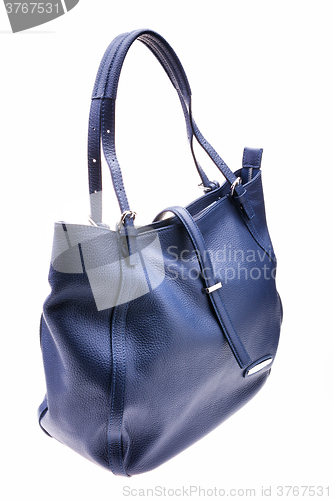 Image of Blue womens bag isolated on white background.