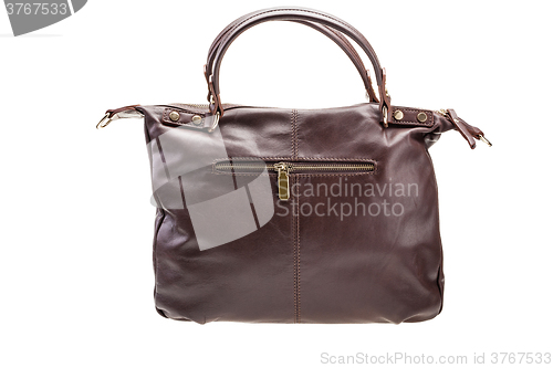 Image of Dark brown womens bag isolated on white background.