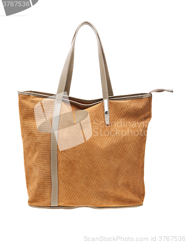 Image of Brown womens bag isolated on white background.