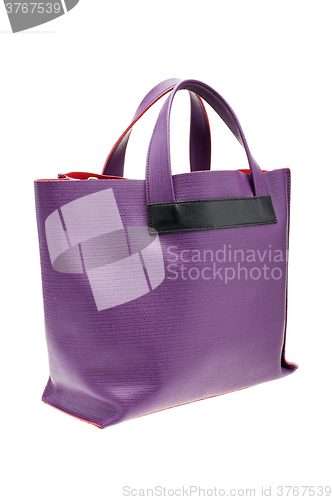 Image of Violet womens bag isolated on white background.