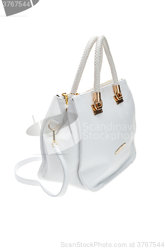 Image of White womens bag isolated on white background.