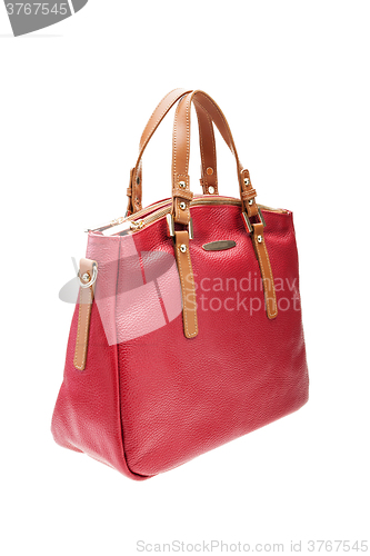 Image of Red womens bag isolated on white background.