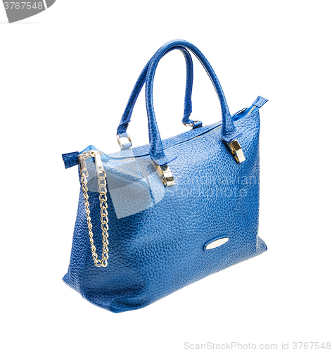 Image of Blue womens bag isolated on white background.