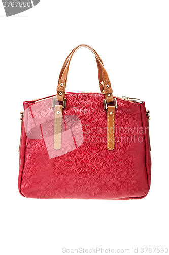 Image of Red womens bag isolated on white background.