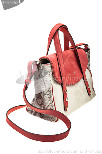 Image of Modern womens bag isolated on white background.