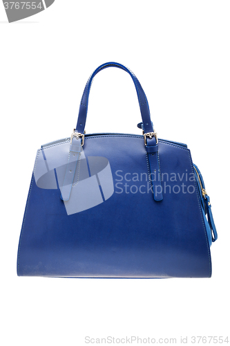 Image of Blue womens bag isolated on white background.