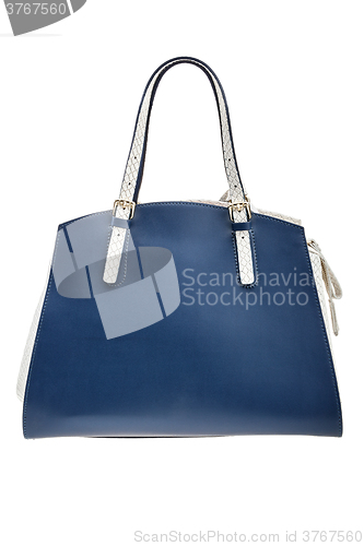 Image of Blue womens bag isolated on white background.