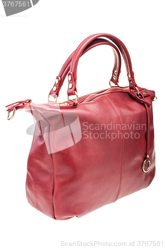 Image of Red womens bag isolated on white background.