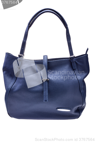 Image of Blue womens bag isolated on white background.