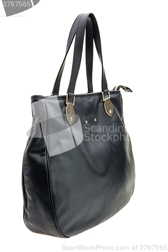 Image of Black womens bag isolated on white background.