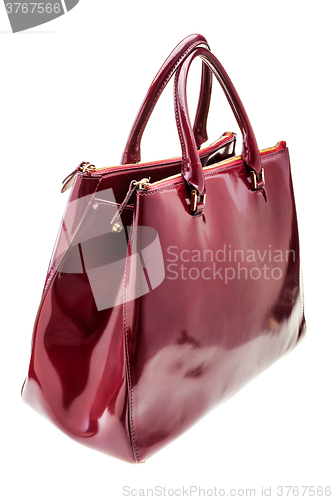 Image of Red womens bag isolated on white background.