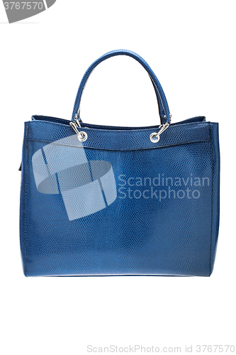 Image of Blue womens bag isolated on white background.