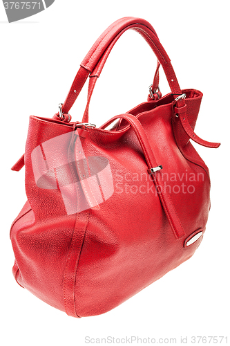 Image of Red womens bag isolated on white background.