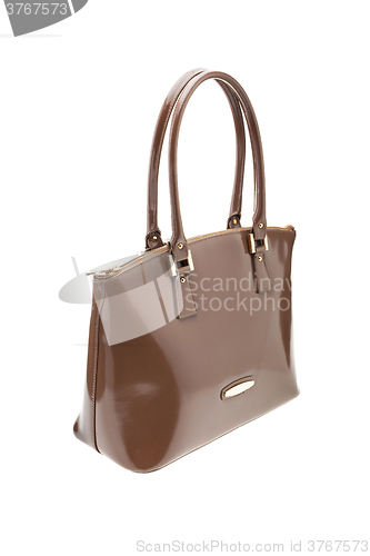 Image of Brown womens bag isolated on white background.