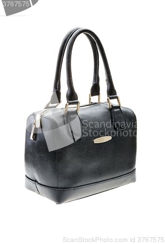 Image of Black womens bag isolated on white background.