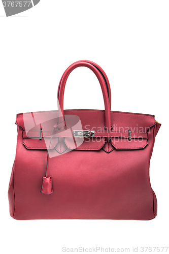 Image of Red womens bag isolated on white background.