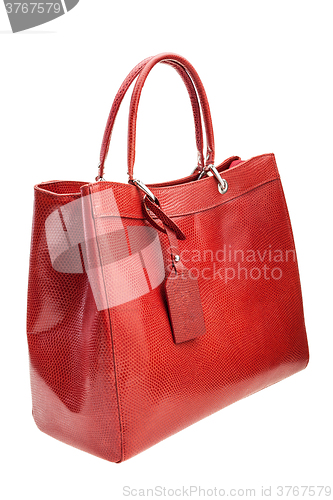 Image of Red womens bag isolated on white background.