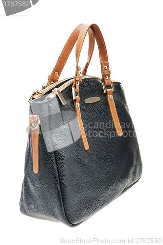 Image of Black womens bag isolated on white background.