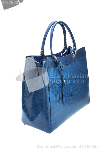 Image of Blue womens bag isolated on white background.