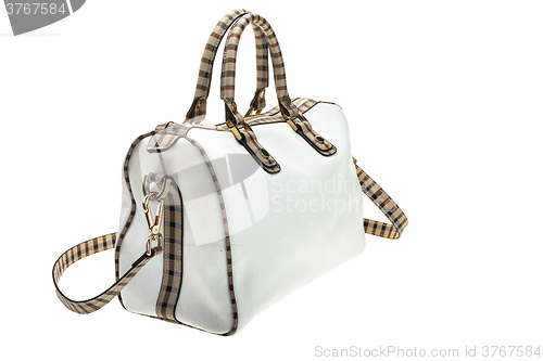 Image of White womens bag isolated on white background.