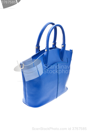 Image of Blue womens bag isolated on white background.