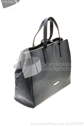 Image of Black womens bag isolated on white background.