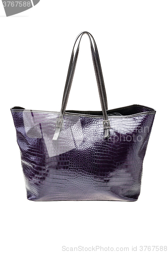Image of Violet womens bag isolated on white background.