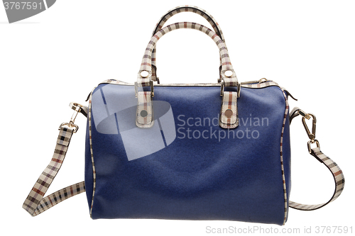 Image of Blue womens bag isolated on white background.