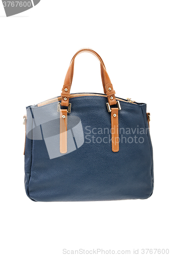 Image of Blue womens bag isolated on white background.