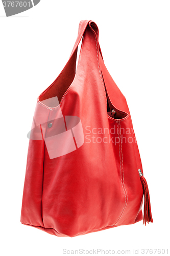 Image of Red womens bag isolated on white background.