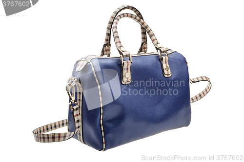 Image of Blue womens bag isolated on white background.