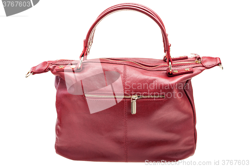 Image of Red womens bag isolated on white background.