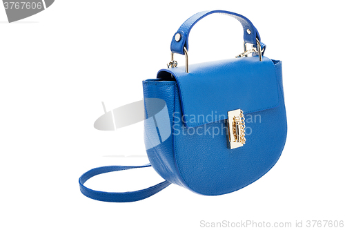 Image of Blue womens bag isolated on white background.