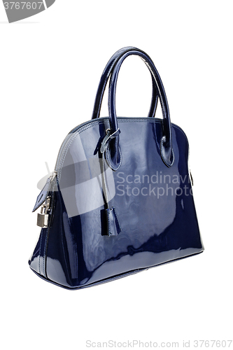 Image of Blue womens bag isolated on white background.