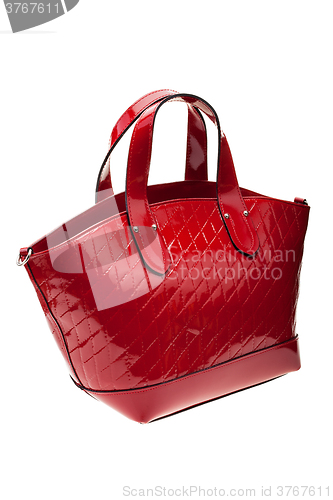 Image of Red womens bag isolated on white background.