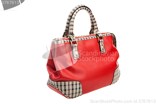 Image of Red womens bag isolated on white background.