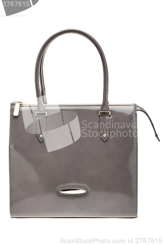 Image of Grey womens bag isolated on white background.