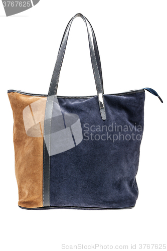 Image of Blue womens bag isolated on white background.