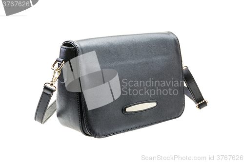 Image of Black womens bag isolated on white background.