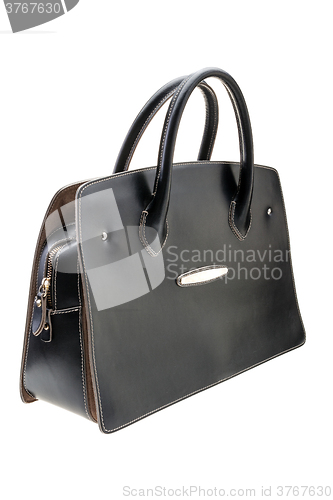 Image of Black womens bag isolated on white background.